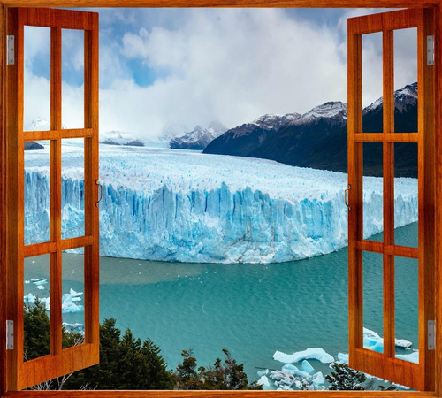 Vinilo Simulación De Ventana Madera Argentina