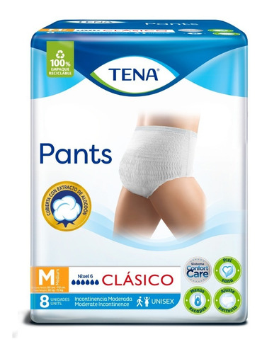 Pañales Tena Ropa Interior Adultos Pants Clasico Talle Mx8 U