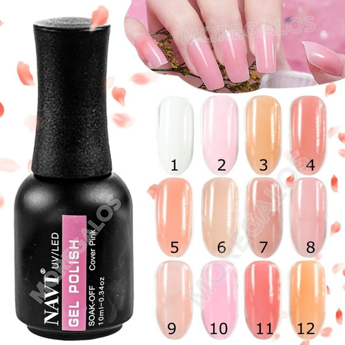 Esmalte Semipermanente Nude Pink Uv Led Navi 10ml Gel Polish