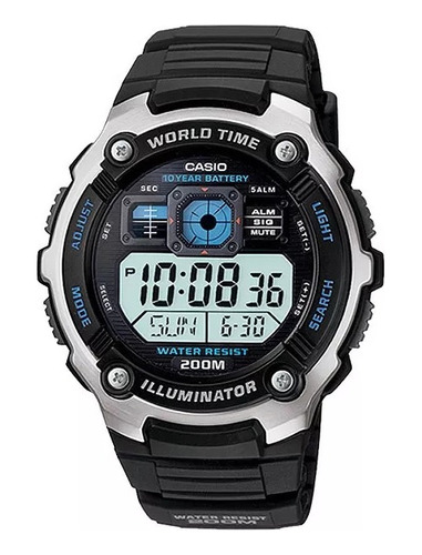 Reloj Casio Ae-2000w Hombre Crono Alarma Wr 200m Sumergible