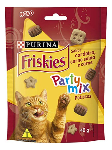 Petisco Gatos Friskies Party Mix Cordeiro Carne Suína 40g