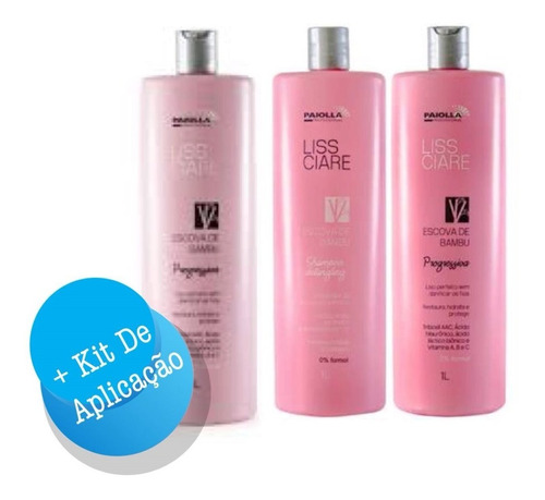 Escova Progressiva Paiolla 1 Litro 2 Unid. + 1 Shampoo 1 L