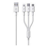 Cable Usb De Carga 3 En 1 Micro Usb Type C Lighting iPhone 