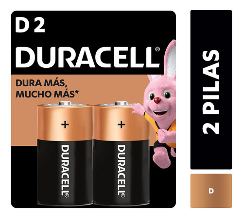 Pila Alcalina Duracell Blíster D X2 