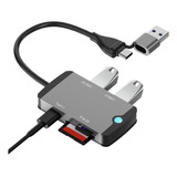 Lector De Tarjetas Usb C Hub Portátil Con Puertos Usb 3.0 Pa