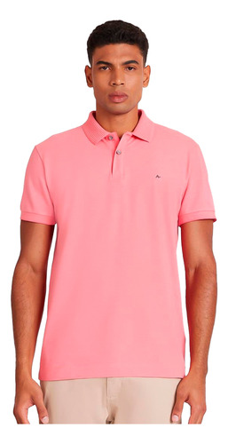 Camisa Polo Aramis Piquet Canelada Ve24 Rosa Coral Masculino