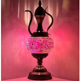 Lámpara De Mesa Estilo Tiffany Con Mosaico Marroquí Turco Y