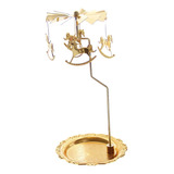 Candelabro Giratorio Con Bandeja, Plato Troyano Dorado 10cm