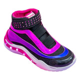 Tenis De Led Infantil Feminino Pampili Cano Médio 683017