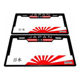 Par (2) Portaplacas Universal Bandera Japón