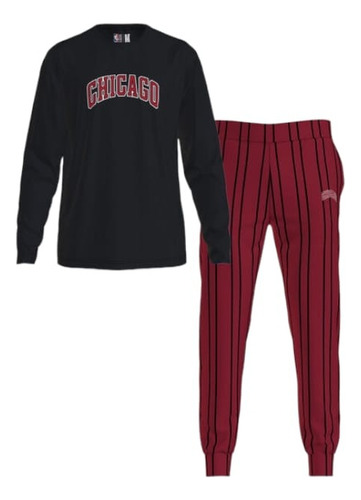 Pijama Nba Chicago Bulls Lakers Celtics Manga Larga