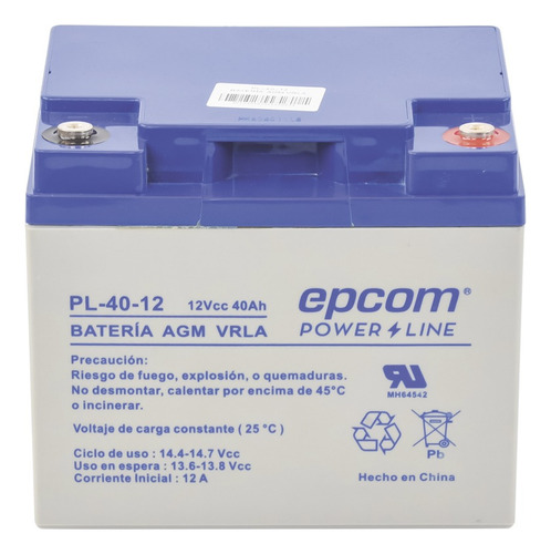 Batería Epcom Panel Solar 12v 40ah Agm-vrla Ciclo Profundo