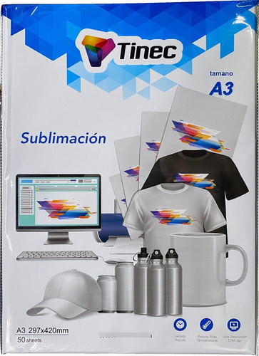 Papel Para Sublimar Sublimación 50 Hojas A3 100 G Tinec