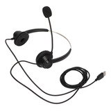 Auriculares H360dusb De Doble Cara Negros Con Ajuste De Volu