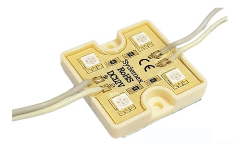 Tira 20 Modulos Cuadrados 4 Leds 5050 Varios Colores Sydemex