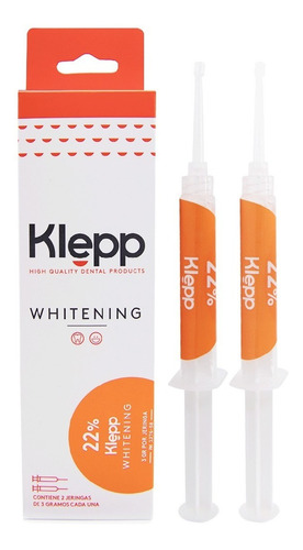 Blanqueador Dental Whitening Al 22% 2 Jer X 3cc. Klepp