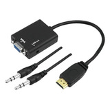 Conversor Adaptador Hdmi P/ Vga C/ Saída P2 Audio H'maston