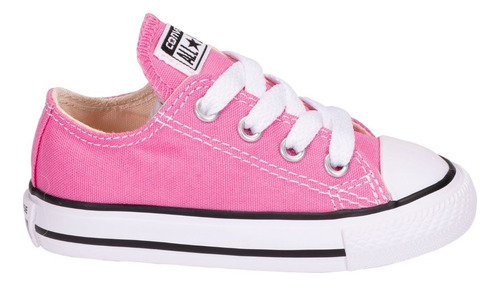 Tenis Converse Chuck Taylor All Star Low Top Para Niñas Color Rosa Diseño De La Tela Liso Talla 14