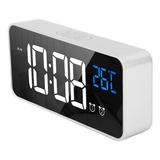 Reloj Despertador Digital Con Espejo Led, Dos Juegos Recarga