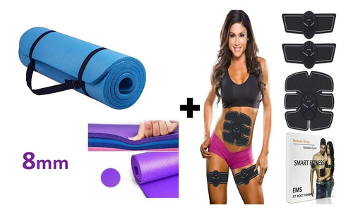 Combo Electro Estimulador Muscular + Colchoneta 8mm Fitness