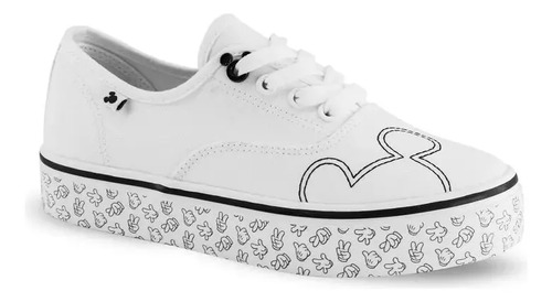 Tenis Sneaker Licencia Mickey Mouse Tipo Lona Mujer 3705889
