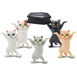 Set 6 Figuras Gatos Soporte Audífonos , Lápiz , Aros, Anillo