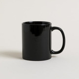 Taza Jarro Mug De Ceramica Negro Brilloso 400 Ml Desayuno