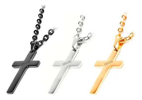 Collar Hombre Cadena Hombre De Acero Quirúrgico Dije Cruz