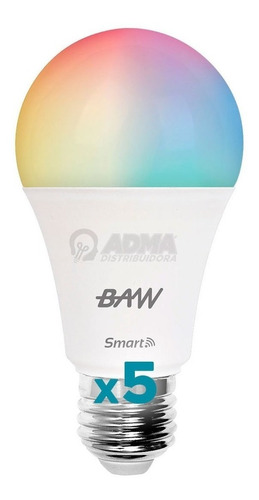 Lámpara Led Wifi 10w Rgb Dimerizable Pack X5