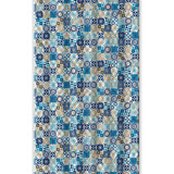 Cortina Para Box Estampas Decorativas Cor Azul