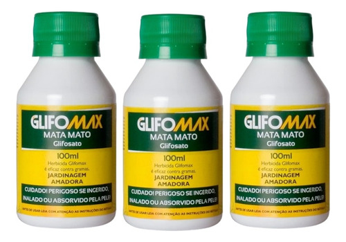Kit 3 Herbicida Mata Mato Glifomax Concentrado 100ml