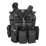 Colete Modular Plate Carrier F Contato 8 Peças + Bandoleira