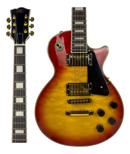 Guitarra Sx Les Paul Ehd3 Cs Cherry Sunburst Mogno Oferta!