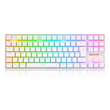 Teclado Mecânico Redragon Kumara Pro Wireless Branco - Brown