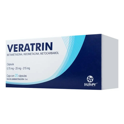 Veratrin Cápsulas 0,75 Mg\u002F25 Mg\u002F215 Mg, 20 Cápsulas | MercadoLibre