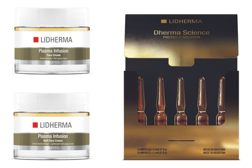  Kit Plasma Infusion Soft Cream + Face + Ampollas Lidherma