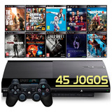 Sony Ps3 Playstation 3 Super Slim 250gb Grand Theft Auto V - 45 Jogos