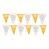Banderín Papel Picado Plástico Amarillo Y Blanc Paq 30 Tiras