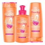 Kit Elvive Dream Long Shampoo + Acondicionador + Crema Dañad