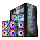 Gabinete Kronos Black Ice 360 E-atx Panel Vidrio, 6 Coolers