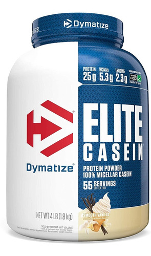 Proteina Dymatize Elite Casein 4 Lbs Sabor Vainilla 55 Servs