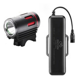 Farol Led Bike 2000lumens Moderno Com Bateria Extra Reserva Cor Preto