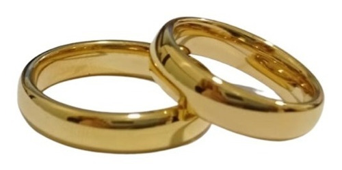 Aliança Tungstenio Trad Banho Ouro 5mm Casamento Noivado