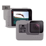 Película De Vidro Lente Lcd Gopro Hero 5 6 7 Black X 2 Fast