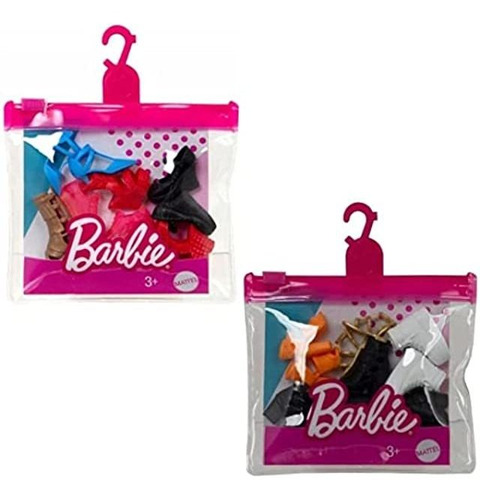 Barbie Paquete De Accesorios Para Zapatos Con 10 Pares Tota