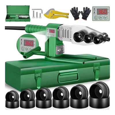 Kit de Termofusora Pantalla Digital con 6 Dados (20mm A 63mm) 1200W Termofusor Herramientas Soldador de Tubo de Agua PláStico Para PE\u002FPPR\u002FPB\u002FPVDF\u002FHDPE\u002FPVC | Envío gratis