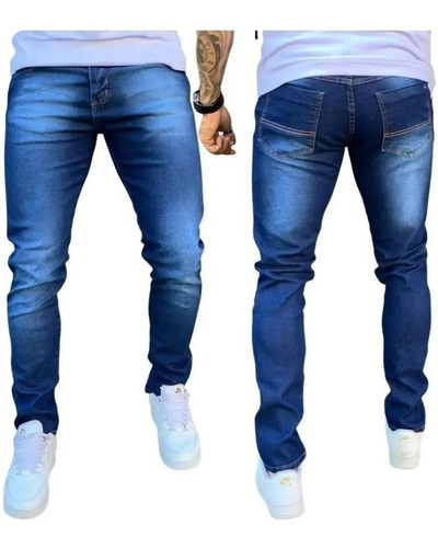 Calça Jeans Masculina Skinny C/ Lycra Justa Na Perna Premium