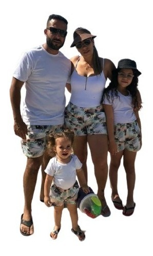 Conjunto Familia 4 Shorts Praia Piscina Verão 2020