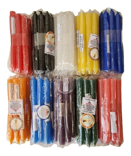 Velas Lisas Pack De 100 Velas, 10 Colores A Eleccion