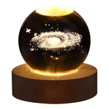 Lâmpada De Noite Usb Night Light Crystal Ball 3d Galaxy